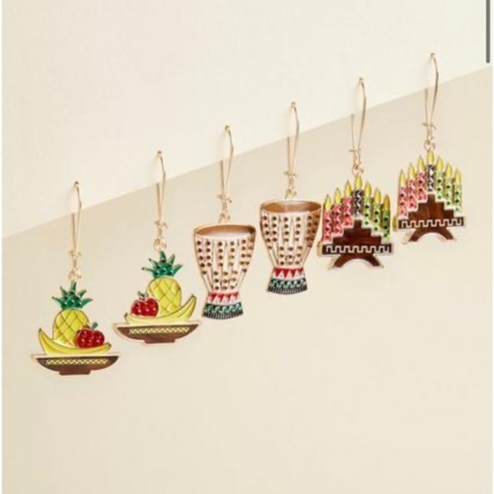 Kwanzaa 3 pak earring set